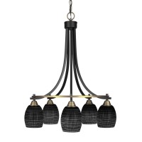 Paramount 5 Light Chandelier In Matte Black & Brass Finish With 5