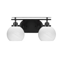 Odyssey 2 Light Bath Bar In Matte Black Finish With 5.75