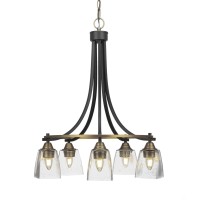 Paramount 5 Light Chandelier In Matte Black & Brass Finish With 4.5