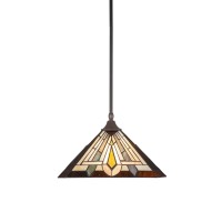 Stem Hung Pendant With Square Fitter And Hang Straight Swivel Shown In Dark Granite Finish With 14