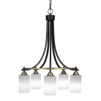 Paramount 5 Light Chandelier In Matte Black & Brass Finish With 4