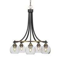 Paramount 5 Light Chandelier In Matte Black & Brass Finish With 5.75