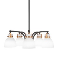 Easton 5 Light Chandelier Shown In Matte Black & Brass Finish With 6