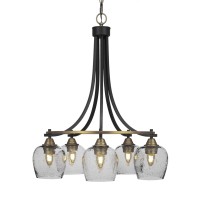 Paramount 5 Light Chandelier In Matte Black & Brass Finish With 6