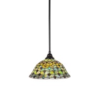 Stem Pendant With Hang Straight Swivel Shown In Matte Black Finish With 16