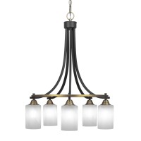 Paramount 5 Light Chandelier In Matte Black & Brass Finish With 4