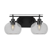 Odyssey 2 Light Bath Bar In Matte Black Finish With 7