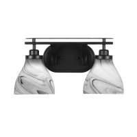 Odyssey 2 Light Bath Bar In Matte Black Finish With 6.25