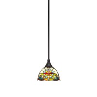 Stem Mini Pendant With Hang Straight Swivel Shown In Matte Black Finish With 7