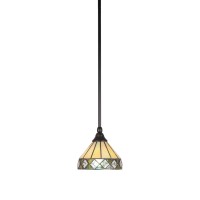 Stem Mini Pendant With Hang Straight Swivel Shown In Matte Black Finish With 7