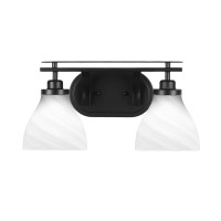 Odyssey 2 Light Bath Bar In Matte Black Finish With 6.25