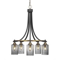 Paramount 5 Light Chandelier In Matte Black & Brass Finish With 4