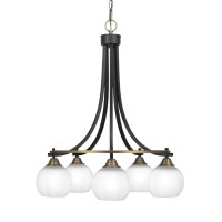 Paramount 5 Light Chandelier In Matte Black & Brass Finish With 5.75