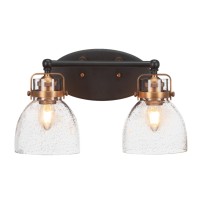 Easton 2 Light Bath Bar Shown In Matte Black & Brass Finish With 6