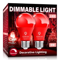 Gonhom 2 Pack A19 Led Red Light Bulb9 Watt Red Lights Equivalent 100 Watt Colored Light Bulbse26 Base Red Led Lights For Party