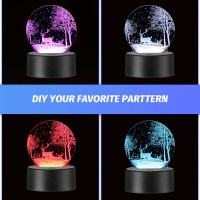 12 Pieces Clear Acrylic Sheets And 12 Pieces 3D Night Led Light Lamp Base With Remote Control And Usb Cable Diy Acrylic Lamp Ba