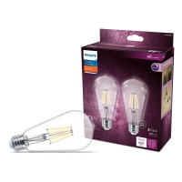 Philips Led Vintage Flicker-Free Clear Straight St19 Dimmable, Eyecomfort Technology, 400 Lumen, Soft White(2700K), 4.4W=40W, Title 20 Certified, E26 Base, 2-Pack, (564856)