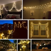 Yiqu 49Ft 100 Led Fairy String Lights Plug In Extendable Globe Christmas String Lights Indoor Outdoor With 8 Modes Fairy Light