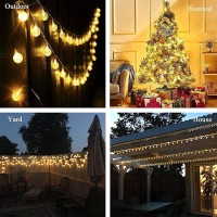 Yiqu 49Ft 100 Led Fairy String Lights Plug In Extendable Globe Christmas String Lights Indoor Outdoor With 8 Modes Fairy Light