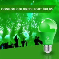 Gonhom A19 Led Green Light Bulb 9W Equivalent To 100W Dimmable E26 Base 20000Hrs For Party Decoration Holiday Lighting Ha