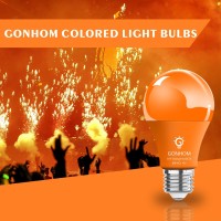 Gonhom 2 Pack A19 Led Orange Light Bulb9 Watt Orange Lights Equivalent 100 Watt Colored Light Bulbse26 Base Orange Led Lights