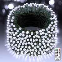 Xurisen 403Ft Christmas Lights, 1000 Led Super Long String Lights 8 Modes & Memory Timer Plug In Twinkle Fairy Lights Decor For Home Xmas Party Wedding (1000Led 403 Ft Green Wire, Cool White)