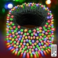 Xurisen 403Ft Christmas Lights, 1000 Led Super Long String Lights 8 Modes & Memory Timer Plug In Twinkle Fairy Lights Decor For Home Xmas Party Wedding (1000Led 403 Ft Green Wire, Multicolor)