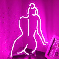 Lady Back Led Neon Sign Wall Decor Sign 16X12 Room Decor Pink Neon Lights For Bedroom Bar Man Cave Room Pub Store Club Garage Pa