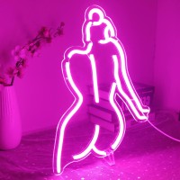 Lady Back Led Neon Sign Wall Decor Sign 16X12 Room Decor Pink Neon Lights For Bedroom Bar Man Cave Room Pub Store Club Garage Pa