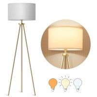 Alldio Tripod Floor Lamps For Living Room Modern Standing Lamp With Drum Shade Simple Industrial Tall Lamp 9W Led Bulb Includ