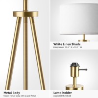 Alldio Tripod Floor Lamps For Living Room Modern Standing Lamp With Drum Shade Simple Industrial Tall Lamp 9W Led Bulb Includ