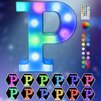 Light Up Colorful Led Marquee Letter Lights 18 Colors Changing Alphabet Letters Sign With Remote Timer For Night Light Girls Be