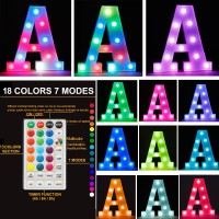 Light Up Colorful Led Marquee Letter Lights 18 Colors Changing Alphabet Letters Sign With Remote Timer For Night Light Girls Be