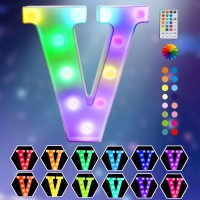 Light Up Colorful Led Marquee Letter Lights 18 Colors Changing Alphabet Letters Sign With Remote Timer For Night Light Girls Be