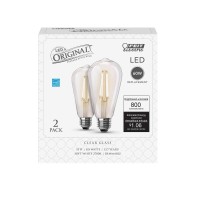 Feit Electric St19 E26 (Medium) Filament Led Bulb Soft White 60 Watt Equivalence 2 Pk - Case Of: 1;