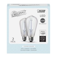 Feit Electric St19 E26 (Medium) Filament Led Bulb Daylight 100 Watt Equivalence 2 Pk - Case Of: 1