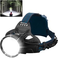 Tunfou Led Rechargeable Headlamp 90000 Lumen Super Bright With 4 Modes And Ipx5 Level Waterproof Usb Rechargeable Headlamp (Black)