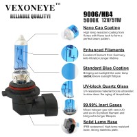 Model 9006 12V 51W 4 Packnbsp Color templight white 5000K nbsp Lifetime gt1200hnbsp Warranty 15 Monthnbsp Package 2 bulbs nbspRead Before Purchase nbspVEXONEYE Always Reliablenbsp Our service time is 247 If anything you can start a question like which typ