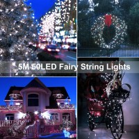 Zaiyw 4 Pack String Lights Battery Operated Total 66Ft 200 Led String Lights With Remote Timer 8 Modes Christmas Lights Dark Gr