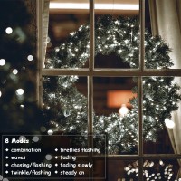 Zaiyw 4 Pack String Lights Battery Operated Total 66Ft 200 Led String Lights With Remote Timer 8 Modes Christmas Lights Dark Gr