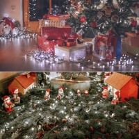 Zaiyw 4 Pack String Lights Battery Operated Total 66Ft 200 Led String Lights With Remote Timer 8 Modes Christmas Lights Dark Gr