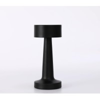 Usb Charging Iron Table Lamp, Three Level Dimming, Bar Restaurant Coffee Shop Led Table Lamp, Bedroom Dimming Led Night Light (Color : Black)