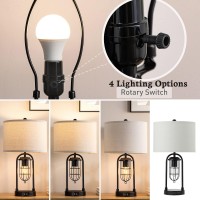 Kyrid 21 Table Lamp Set Of 2 With Night Light And Usb Port Industrial Modern Nightstand Lamp Set Bulbs Included