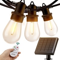 Kyy 42(36+6) Ft Solar String Lights Outdoor With Usb Port Remote, Waterproof And Shatterproof Patio Lights With Solar Powered Panel, Led Vintage Edison Bulbs, Heavy-Duty And Ul Listed Market Lights