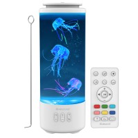 Jellyfish Lamp Bluetooth Speaker White Noise Led Jellyfish Aquarium Table Lamp 7 Colors Changing With 4 Light Modes Mood Lamp