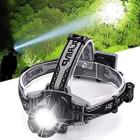 Rechargeable Led Headlamp, 100000 Lumen Super Bright Headlamps With 4 Modes, Zoomable, Digital Power Display, Ipx6 Waterproof Headlamp With Warn Red Light For Camping, Running, Hunting, Adventures