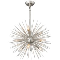 Ziralio Modern 9Light Sputnik Chandelier Nickel Dining Room Chandelier Light Fixture For Bedroom Kitchen Entryway Foyer Stu