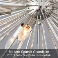 Ziralio Modern 9Light Sputnik Chandelier Nickel Dining Room Chandelier Light Fixture For Bedroom Kitchen Entryway Foyer Stu