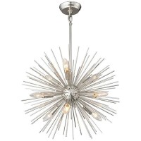 Ziralio Modern 9Light Sputnik Chandelier Nickel Dining Room Chandelier Light Fixture For Bedroom Kitchen Entryway Foyer Stu