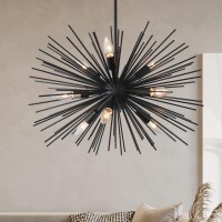 Ziralio Black Sputnik Chandelier Modern 9Light Dining Room Chandelier Light Fixture For Living Room Bedroom Foyer Kitchen 2